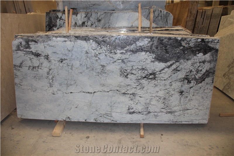 Blizzard Marble Slabs & Tiles, Turkey Blue Marble