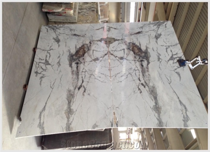 Blizzard Marble Slabs & Tiles, Turkey Blue Marble