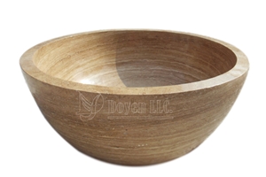 Beige Travertine Round Honed Bath Tubs 1500x1500x600