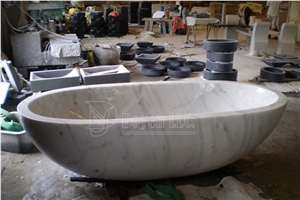 Cararra White Italy Marble Bathtubs 1775x895x605