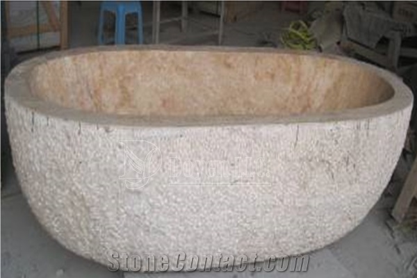 Crema Travertine Bathtubs, Cheap Marble Bath Tubs 1900x900x500