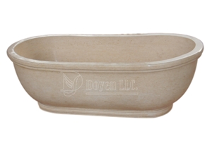 New Beige Honed Marble Bath Tubs 1900x900x600