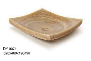 Wood Grain Onyx Cheap Bowls, Wholesale Stone Vessel Sinks, Distributed Farm Basins, Factory Nature Stone Sinks, Manufactured Cheap Square Wash Basins