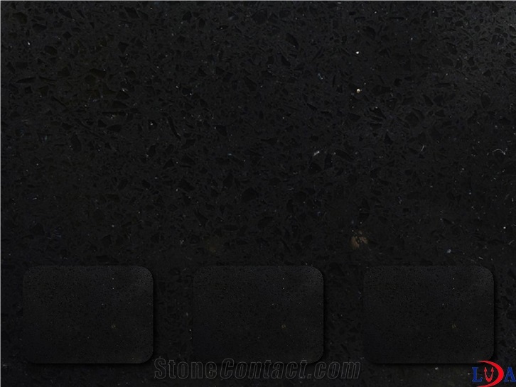 Ld4323 Black Stars Quartz Stone Tiles & Slabs for Countertops