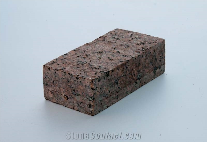 Cube Stone Flower Of Ukraine, Red Granite Cube Stone