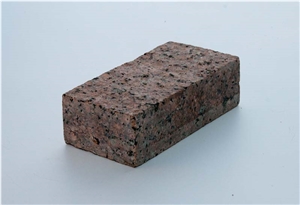 Cube Stone Flower Of Ukraine, Red Granite Cube Stone