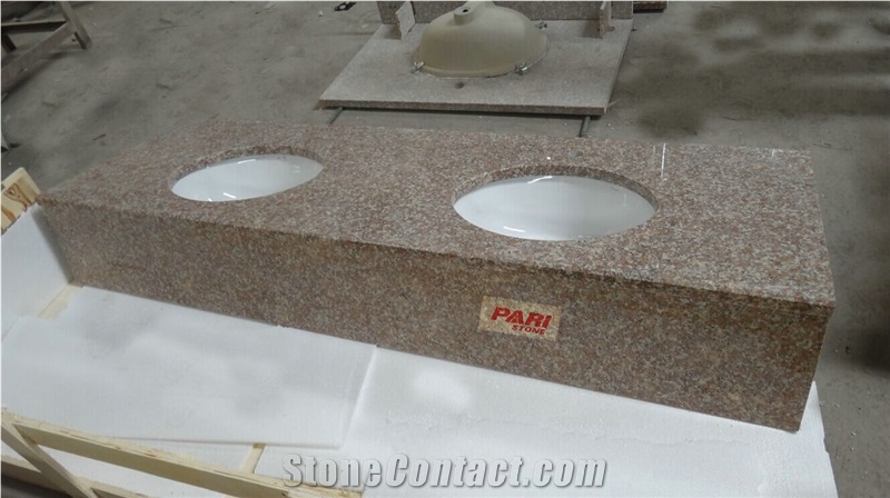 G687 Peach Red Granite Bathroom Top, G687 Granite Bath Tops