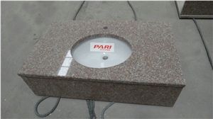 G687 Peach Red Granite Bathroom Top, G687 Granite Bath Tops