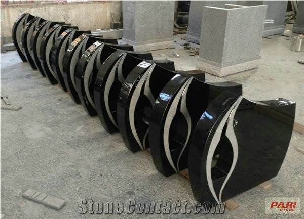 Shanxi Black Granite Tombstone,Black Gravestone,Absolute Black Monument