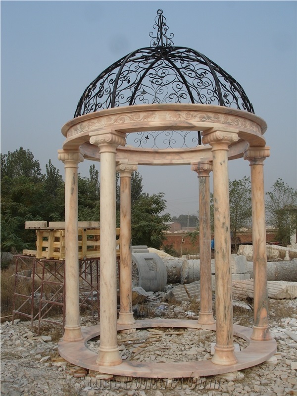 Marble Column Gazebo,China Pink Marble