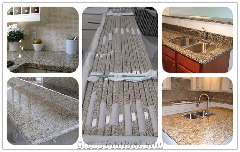 Natural Stone Kitchen Countertop, Yellow Granite Kitchen Countertops