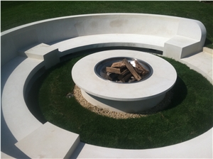 White Limestone Garden Patio Benches Custom Design