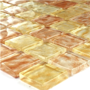Glasmosaik 25x25x6mm Bernstein Beige Mix