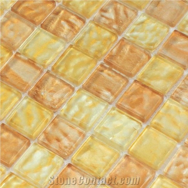 Glasmosaik 25x25x6mm Bernstein Beige Mix