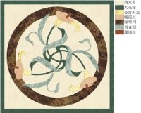 Beige Marble Floor Waterjet Medallion Pattern