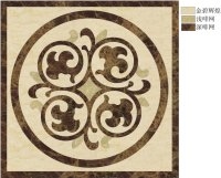 Beige Marble Floor Waterjet Medallion Pattern