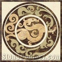 Beige Waterjet Medallion,China Marble Flooring Medallion