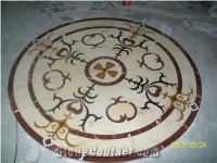 Marble Floor Waterjet Medallion Pattern Design