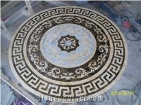 Marble Floor Waterjet Medallion Pattern Design