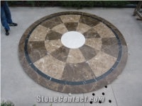 Marble Floor Waterjet Medallion Pattern Design