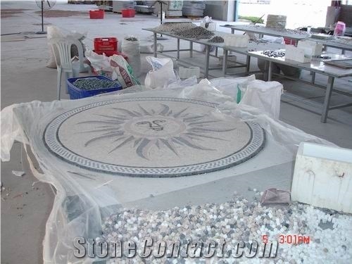 Marble Mosaic Waterjet Medallions,Round & Square Medallions