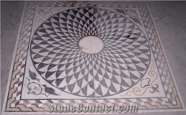 Marble Mosaic Waterjet Medallions,Round & Square Medallions