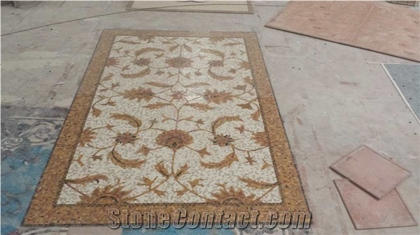 Marble Mosaic Waterjet Medallions,Round & Square Medallions