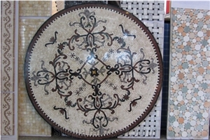 Marble Mosaic Waterjet Medallions,Round & Square Medallions