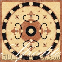 Marble Waterjet Flooring Medallion, Square Waterjet Medallion