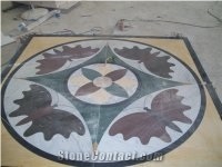 Marble Waterjet Square Medallion
