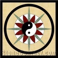 Multicolor Square Medallion, All Natural Stone Medallions