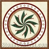 Square Waterjet Medallion,Marble Flower Waterjet Medallion