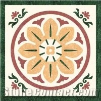 Square Waterjet Medallion,Marble Flower Waterjet Medallion