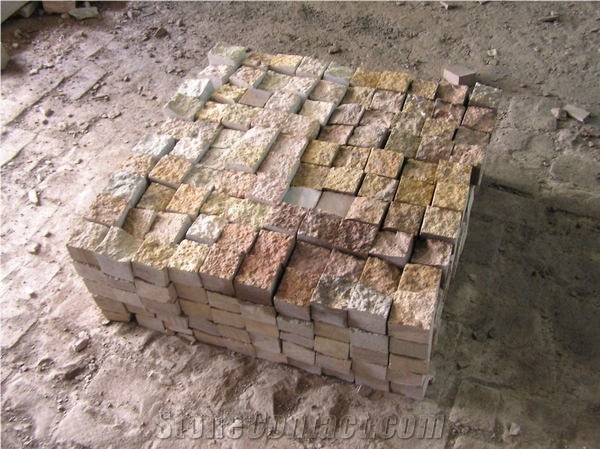 Deccan Porphyry, Deccan Red Granite Cube Stone & Pavers