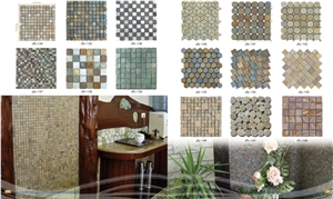 China Rust Slate Mosaic,Slate Mosaic,Multicolor Slate Mosaic