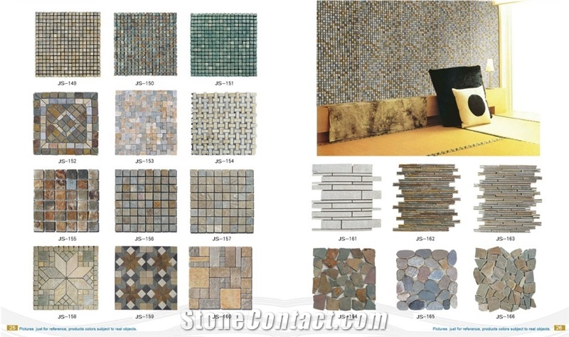 China Rust Slate Mosaic,Slate Mosaic,Multicolor Slate Mosaic