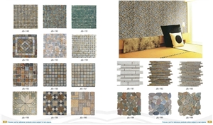 China Rust Slate Mosaic,Slate Mosaic,Multicolor Slate Mosaic