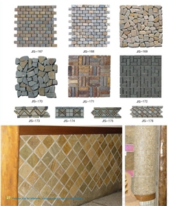 China Rust Slate Mosaic,Slate Mosaic,Multicolor Slate Mosaic