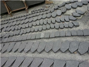 G684 Black Basalt Pavers on Mesh,Fuding Black Basalt Flagstone