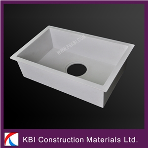 Acrylic Solid Surface Square Kitchen Sink Manmade Stone