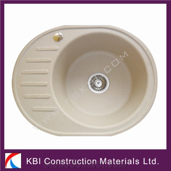 Manmade Granite Kitchen Sink Beige Color
