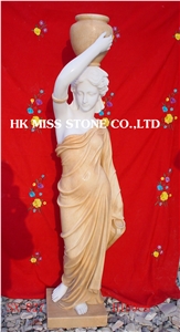 Multiplecolor Marble Human Garden Sculpture,Handcarved Sculptures