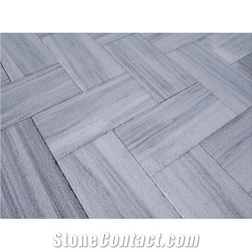 Semi White Marble Buashhammered Floor Tiles