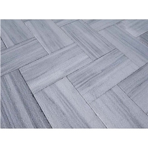 Semi White Marble Buashhammered Floor Tiles