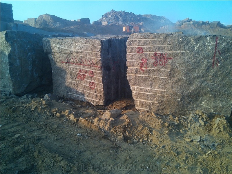 Tan Brown Granite Block, India Brown Granite