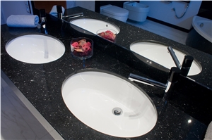 Black Conglomerates Resin Composite Stone Bath Top