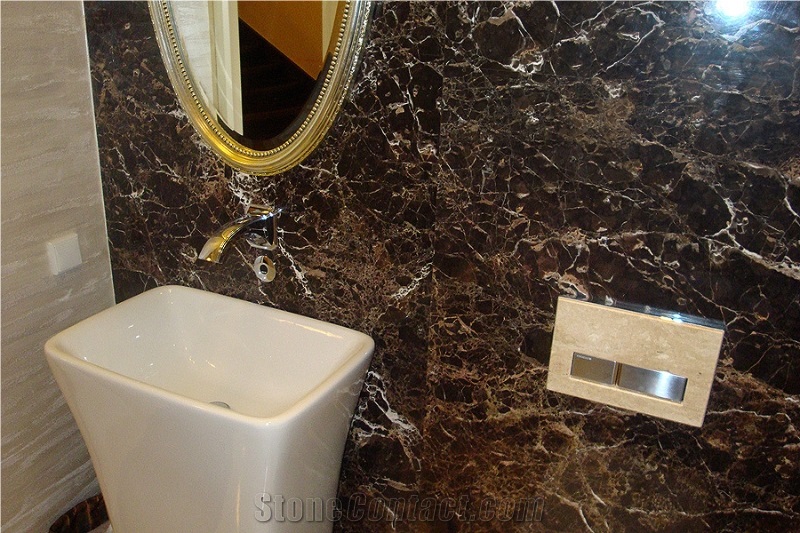 Emperador Dark Gold Marble Bath Wall Tiles