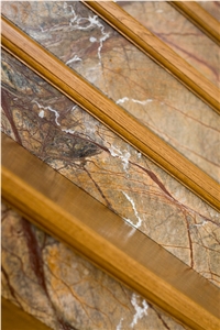 Rain Forest Brown Marble Staircase