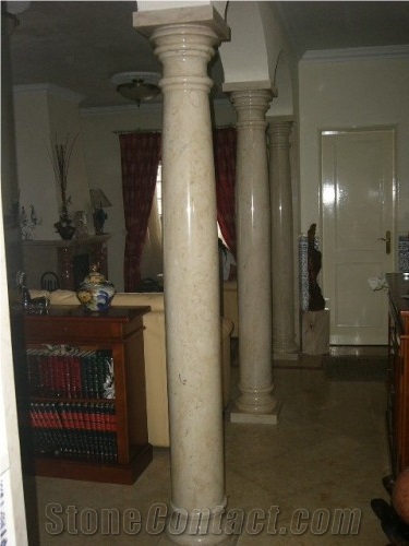 Lioz Claro Limestone Carved Columns