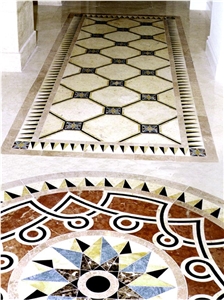 Marble Waterjet Floor Medallion